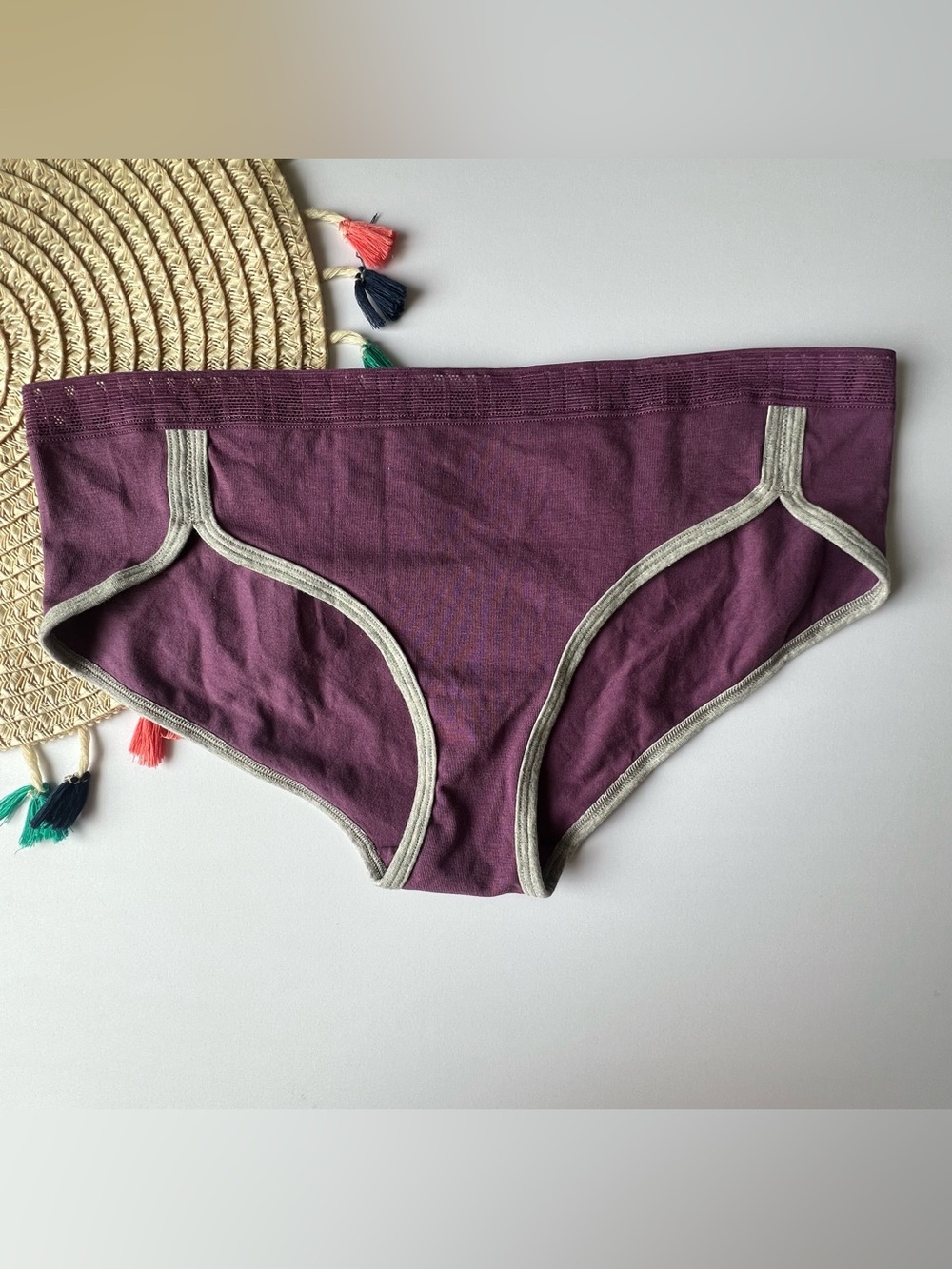 Victoria's Secret PINK Hipster Panty Vtg Purple  "I Made That Beach Famous" L